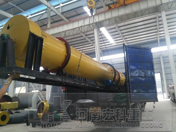 河南商丘的客戶，您采購的Ф1200×8m雞糞烘干機(jī)已發(fā)出